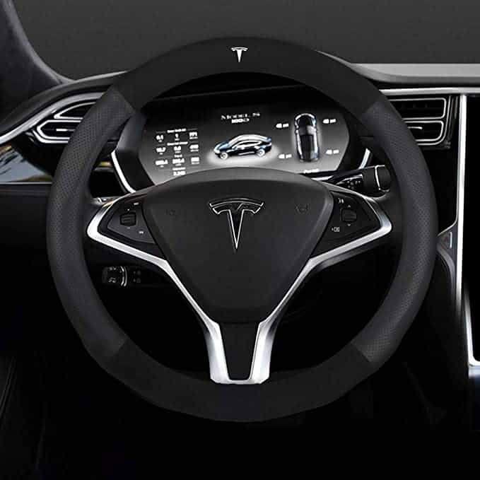  Voiture Housse de Volant, pour Tesla Model 3 Model S Model X  Model Y Tout Inclus Respirante Antiderapante Housse décorative de  Protection du Volant,B