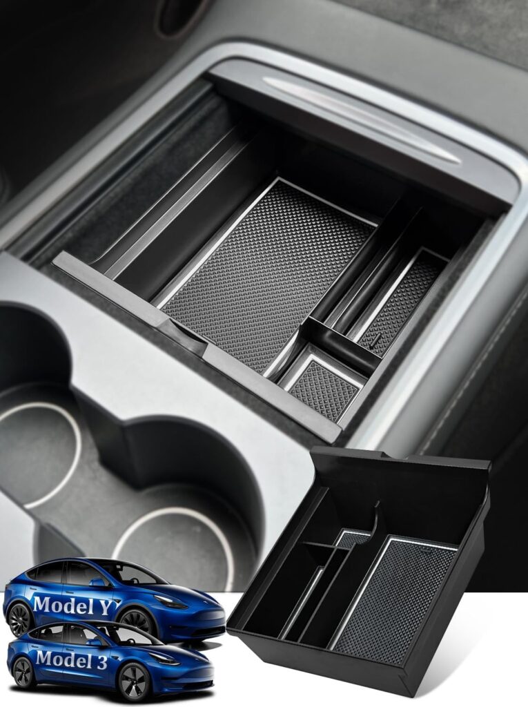 Console centrale Accoudoir Boîte de rangement Organisateur Pour Tesla Model  3 Y