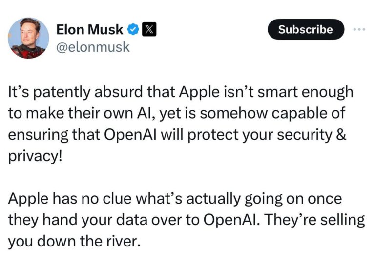 Elon Musk Critique l’Accord Entre Apple et ChatGPT: La Confidentialité en Danger