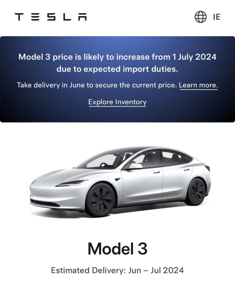 Hausse des Prix de la Tesla Model 3 en Europe Prévue pour Juillet 2024