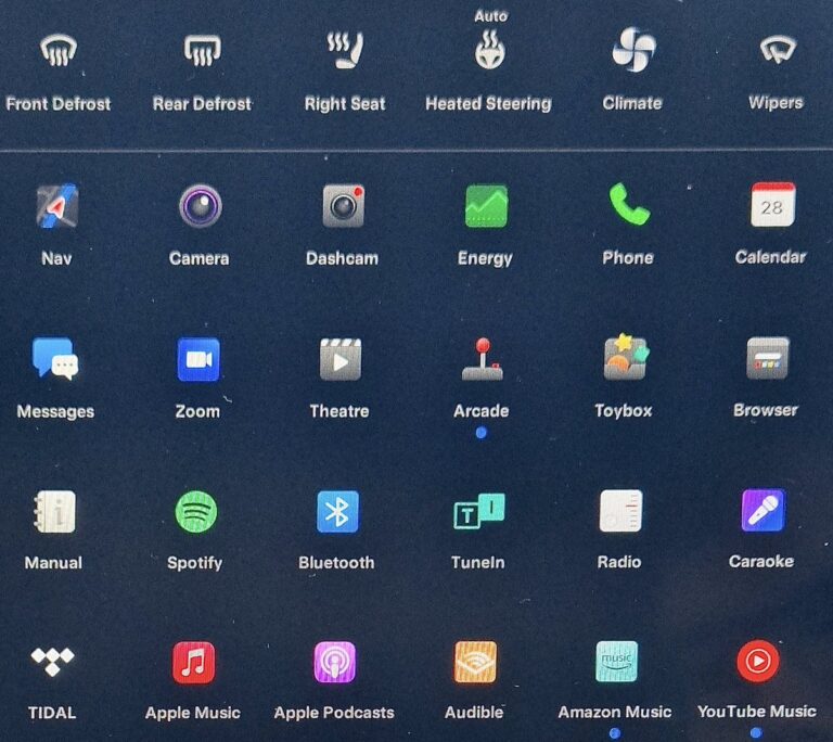 Tesla Dévoile Son Nouveau Menu d’Application avec Amazon Music et YouTube Music