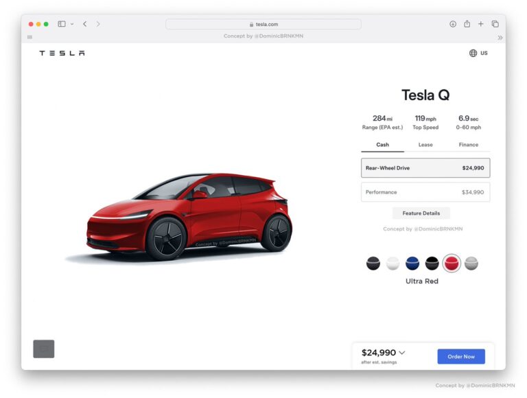 Photo incroyable du design de la Tesla Model 2