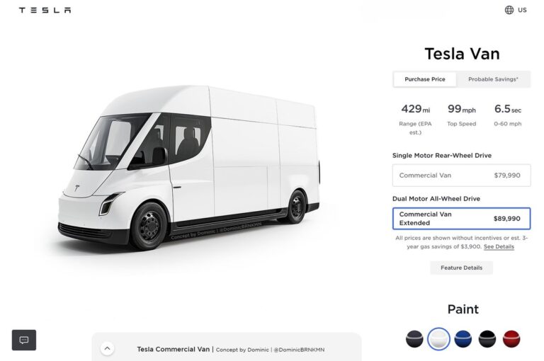 RUMOR : Tesla launches the Tesla Van configurator