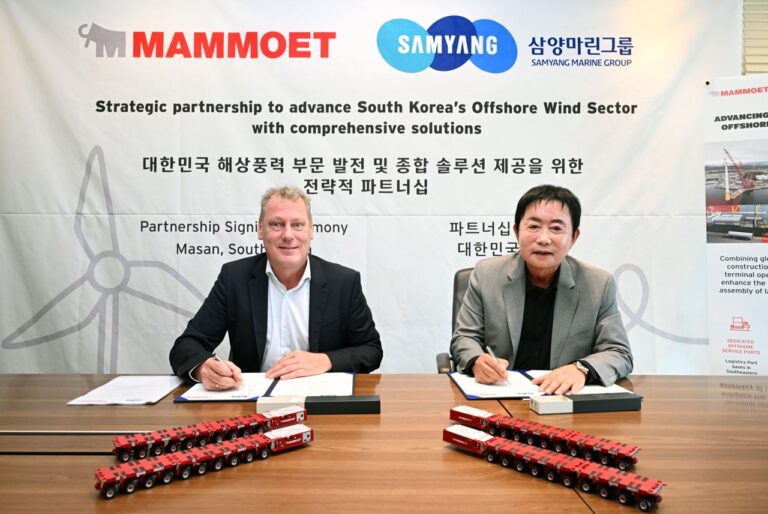 Mammoet and Samyang Marine Group Forge Strategic Partnership to Propel South Korea’s Offshore Wind Industry