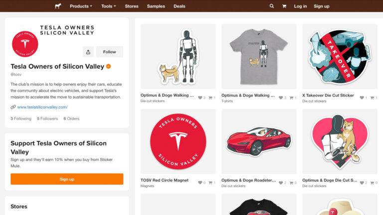 Sticker Mule Partners with Tesla Mag and Tesla Owners Club of Silicon Valley for Exclusive Custom Merch